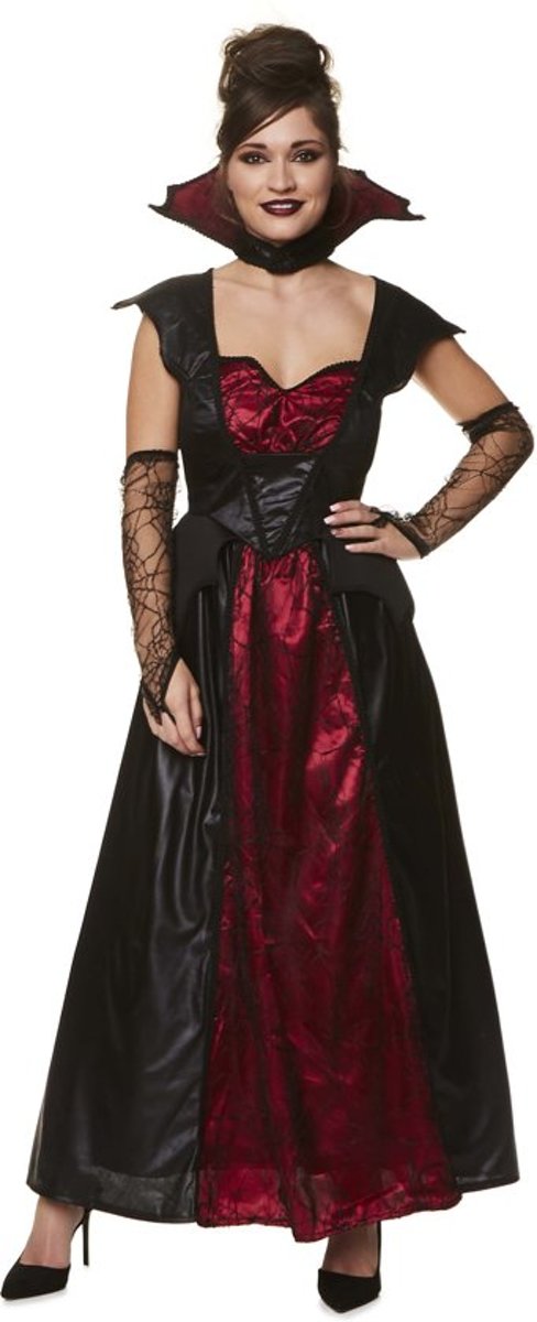 Halloween kostuum | Vampieren kostuum dames | Dames Vampieren en dracula kostuum | Rood met zwart | Maat L